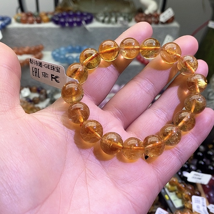 水晶手链未镶嵌开****、黄塔晶11.9