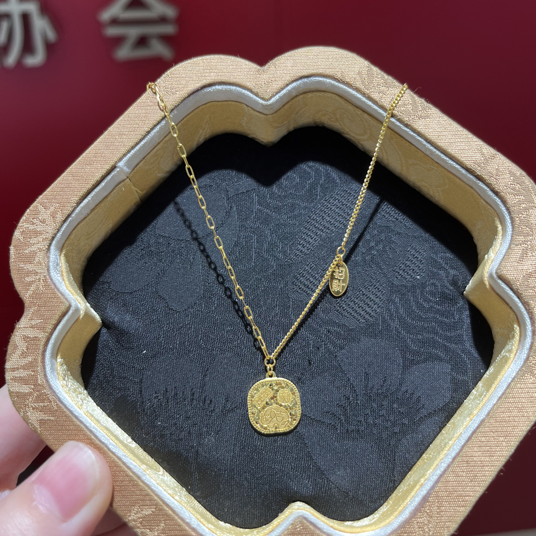 足金999碎冰冰吉言牌项链6.44克
