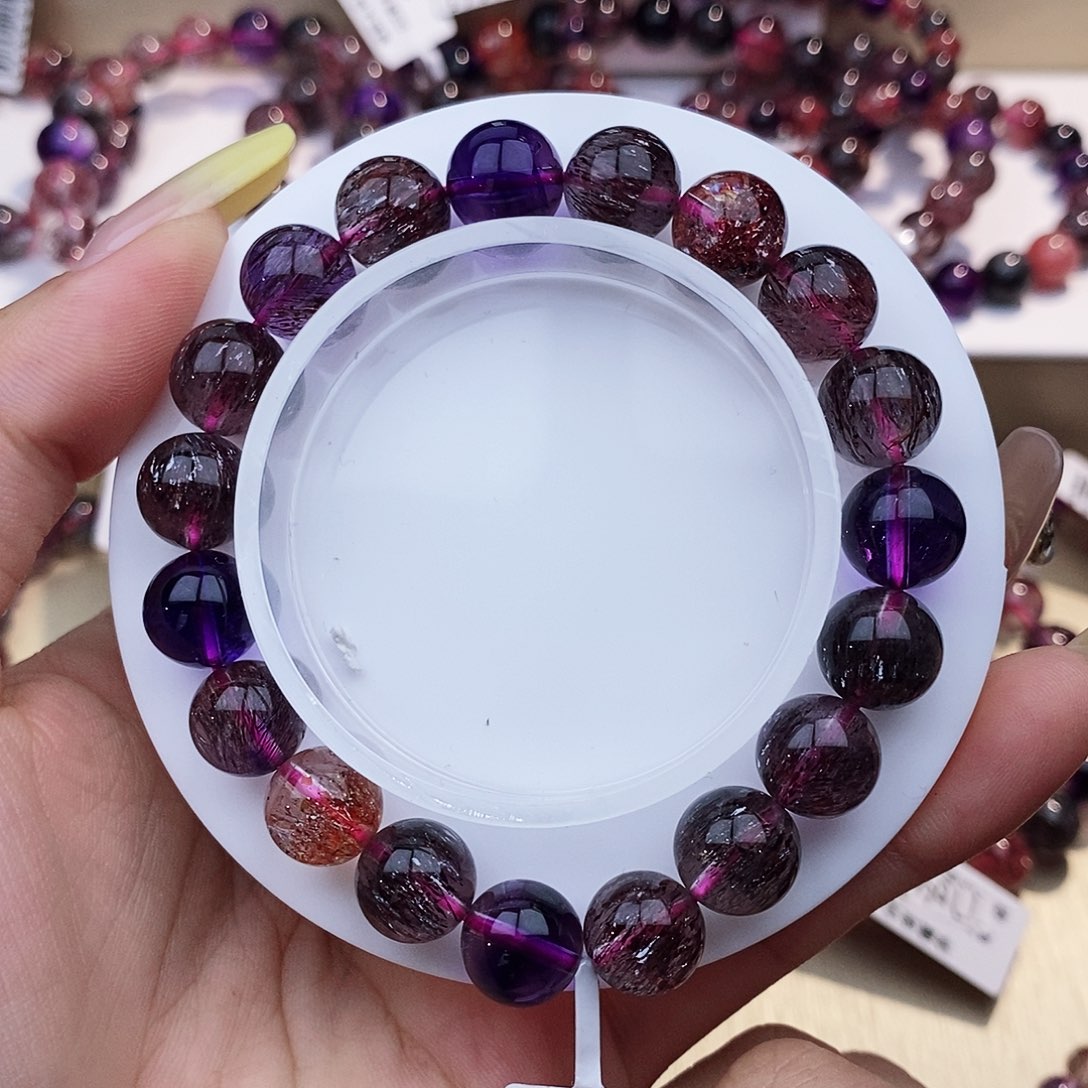 未镶嵌手链水晶黑加仑超七10+