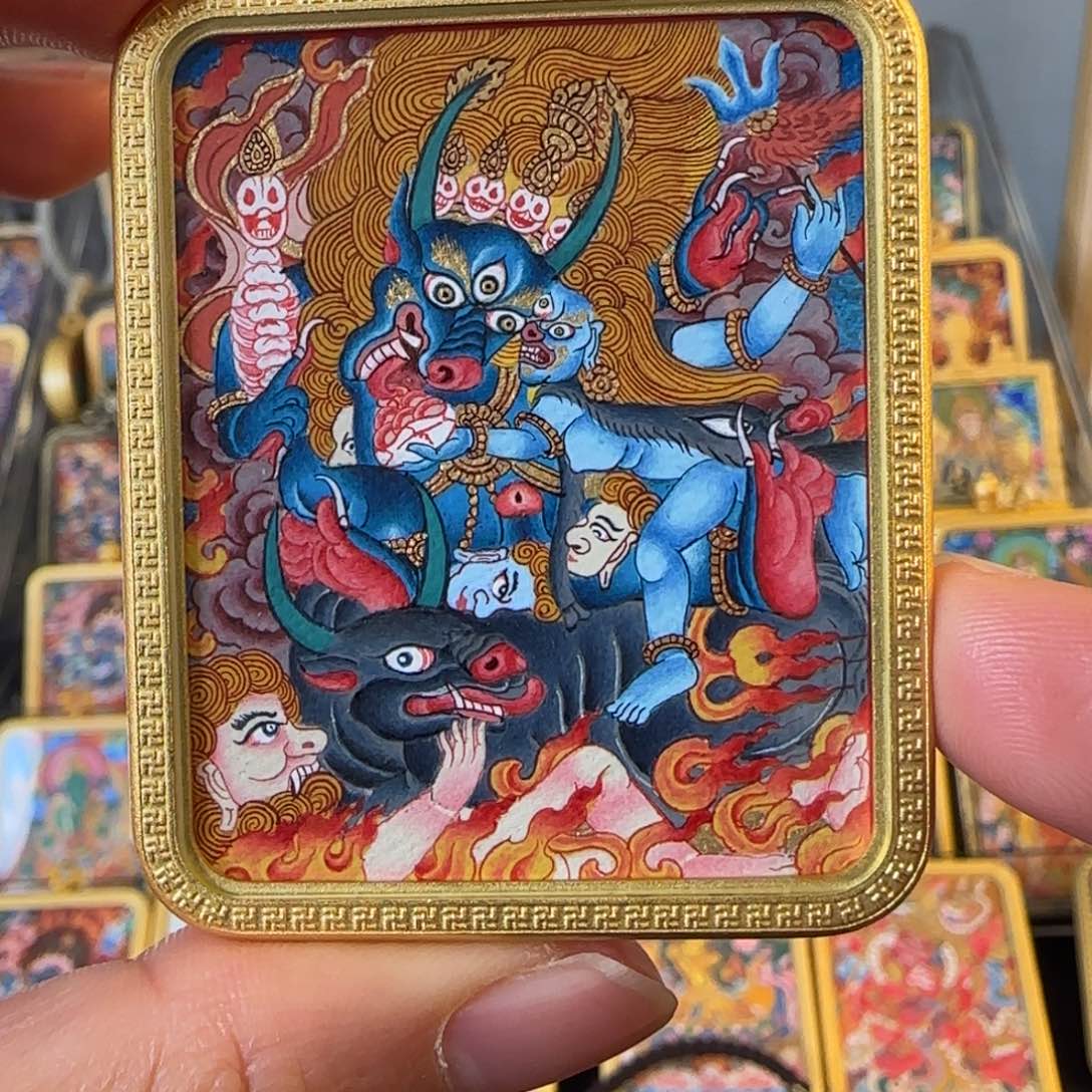 吊坠阎魔迪热贡唐卡