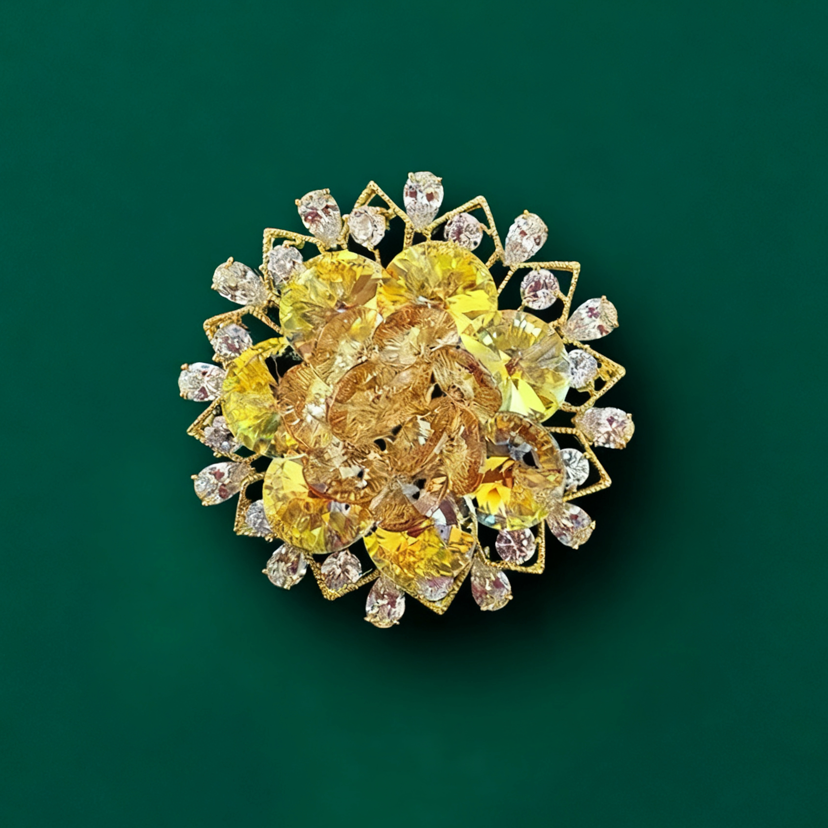 kasiya/卡思雅 铜合金仿水晶胸针 高档施家花朵胸针百搭款