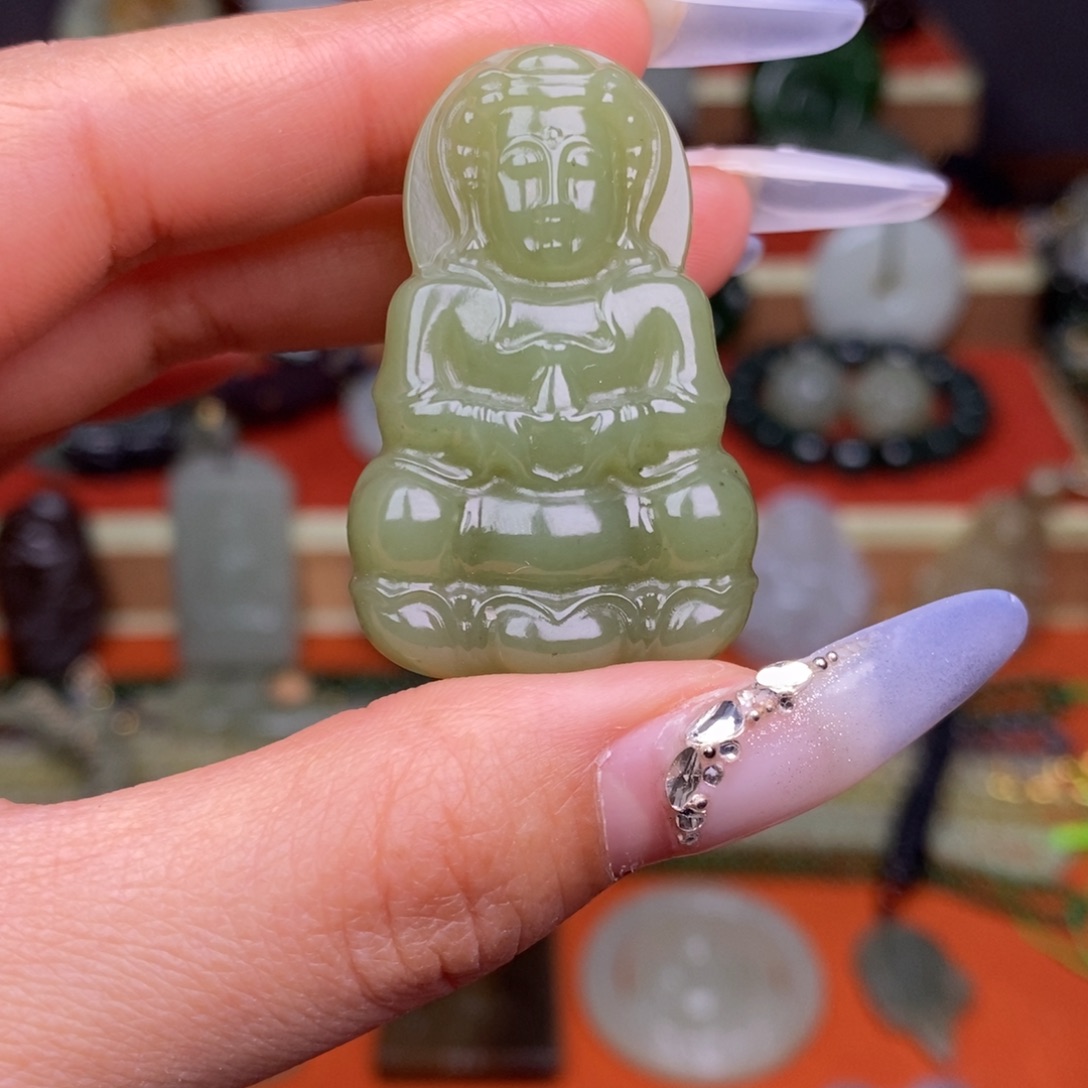 和田玉颈饰未镶嵌穿绳需备注