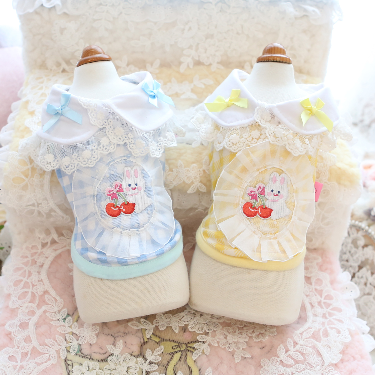 狗狗衣服秋冬新款樱桃可爱小兔保暖无毛猫马尔济斯猫狗狗通用衣服