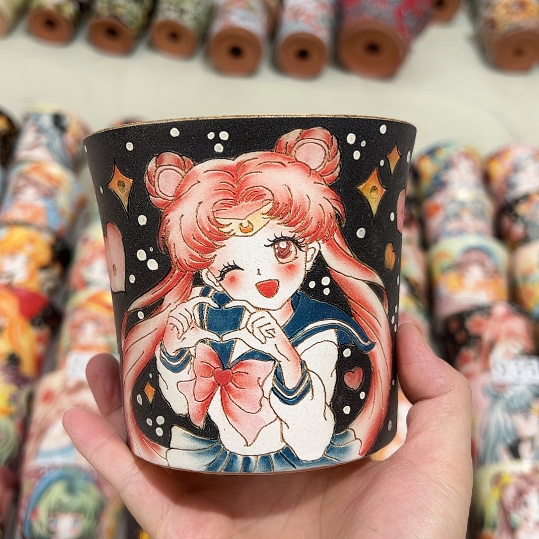 景德镇炫彩手绘口10.5高10