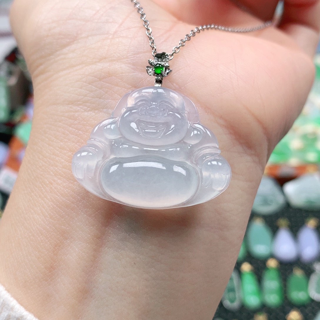 吊坠(不含链)18K金镶嵌翡翠