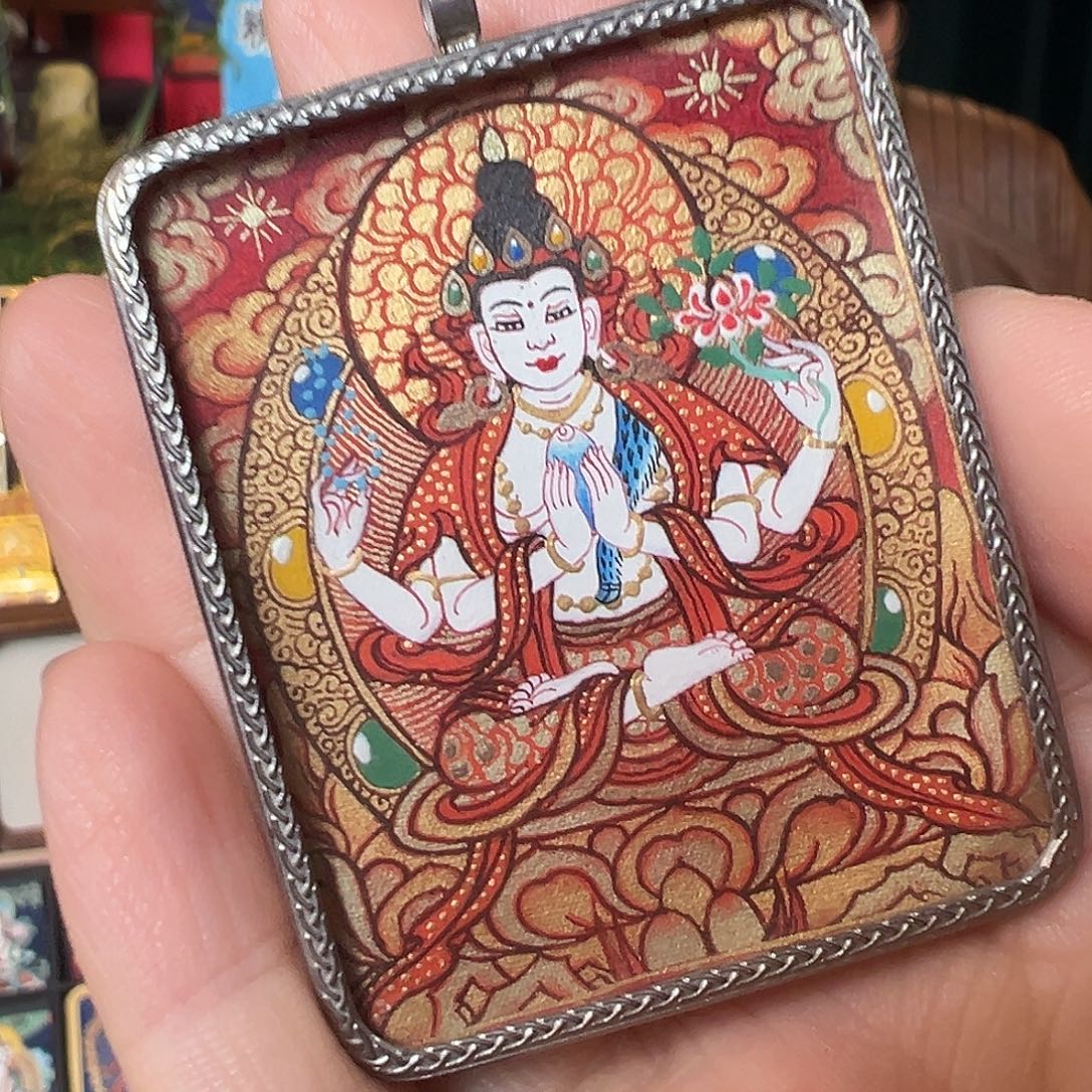 吊坠纯手绘小唐卡