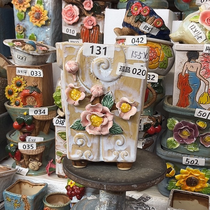 粗陶材质多肉花盆发货两个