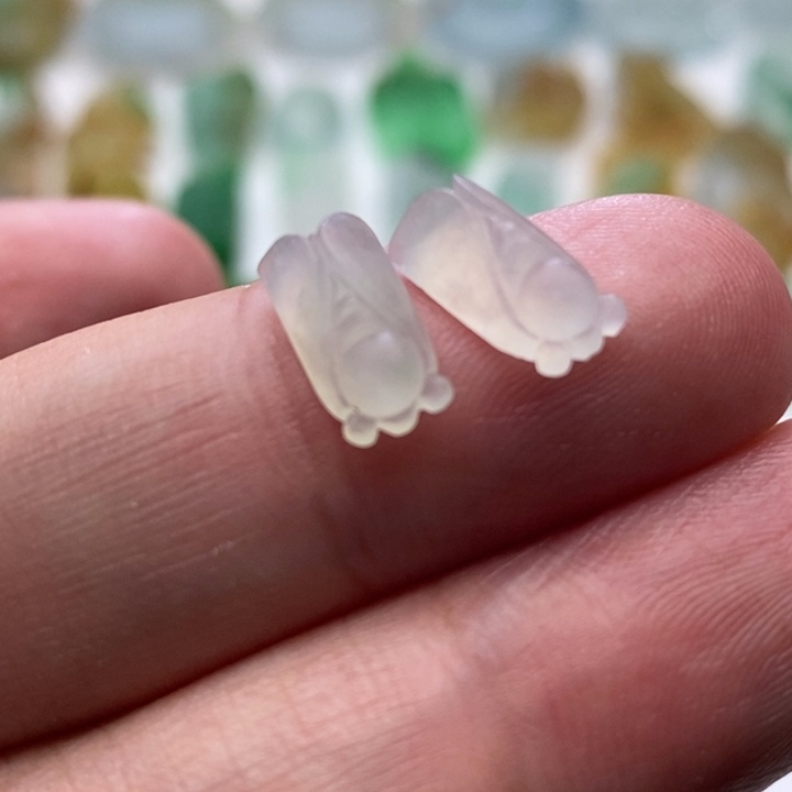 定制翡翠未镶嵌翡翠耳钉