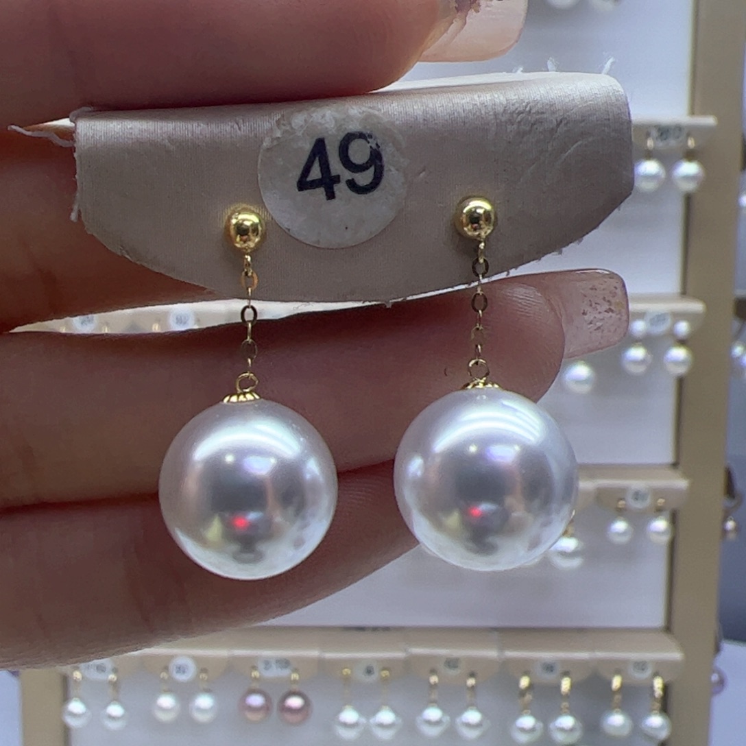淡水珍珠耳饰18K金镶嵌
