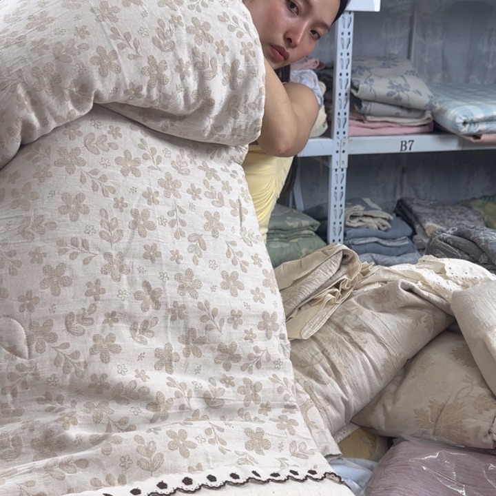 棉花棉麻夏被色枝蹄花