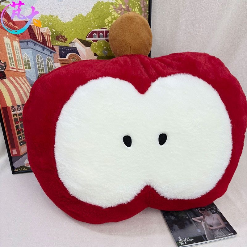 可爱苹果毛绒玩具长条抱枕50厘米睡觉陪伴好物