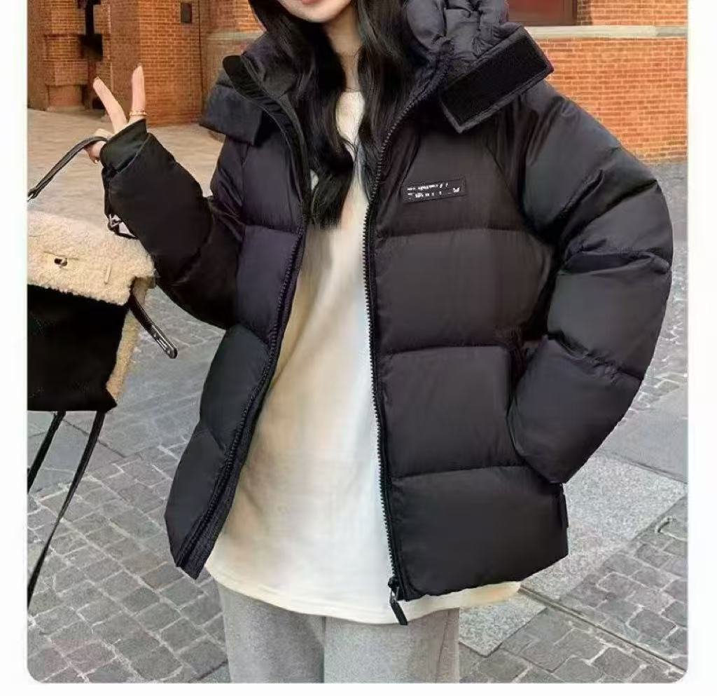 黑金Y1158黑冬季时尚厚款连帽外套