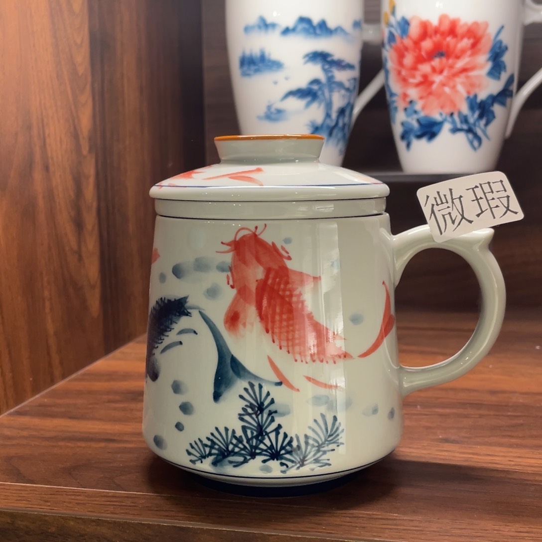 微瑕纯手绘釉下彩