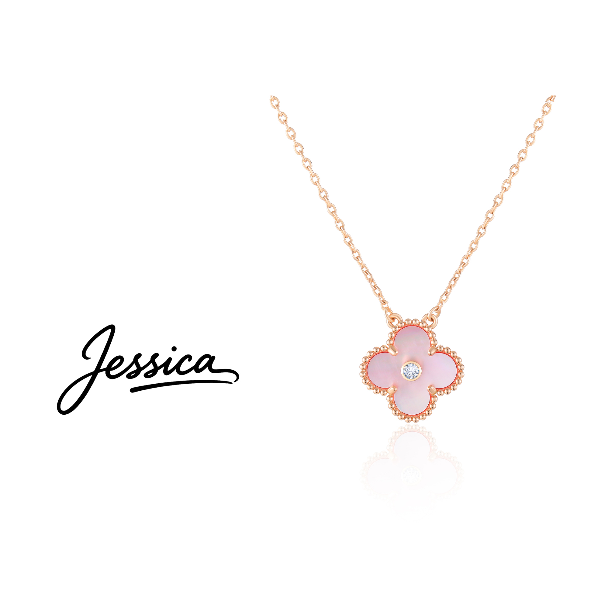 佳西卡 预售 925银 CNC 精工 42厘米 经典四叶草花项链（JXK876）