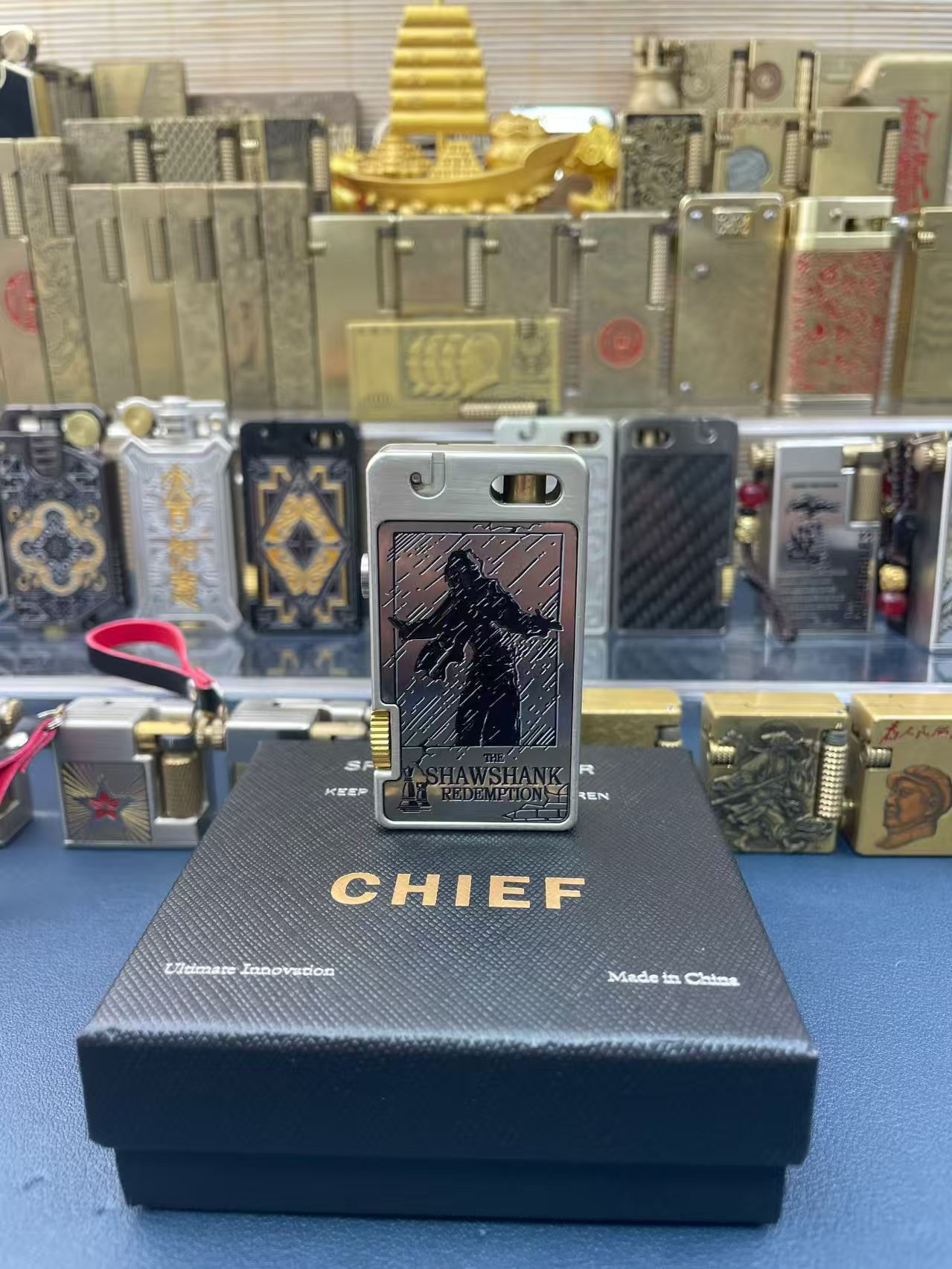 法国首领艾斯普里新款肖生克救赎一键弹射点火煤油打火机送男友礼