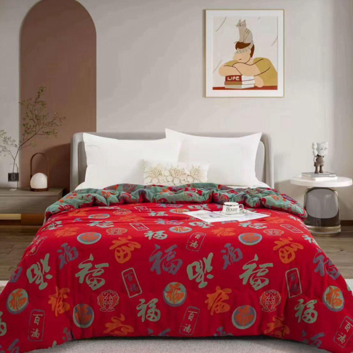 可机洗双层纱被芯100棉透气床品春秋被冬被四季被全棉双层纱通用