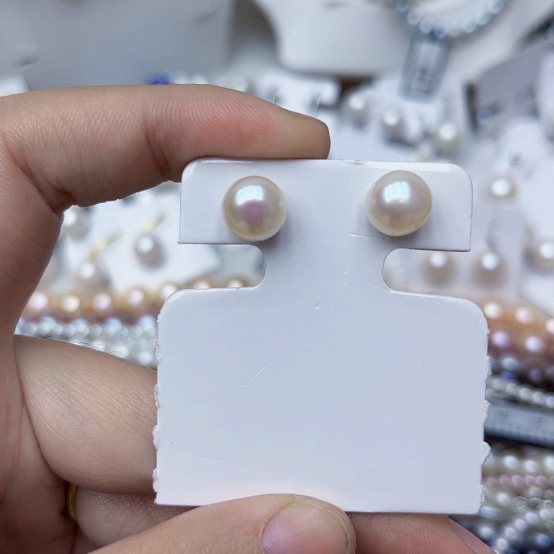 淡水珍珠耳饰银S925镶嵌