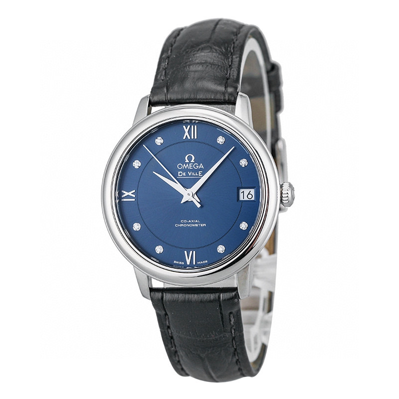 99新 Omega/欧米茄 麦麦女表 蝶飞钻刻蓝盘33mm