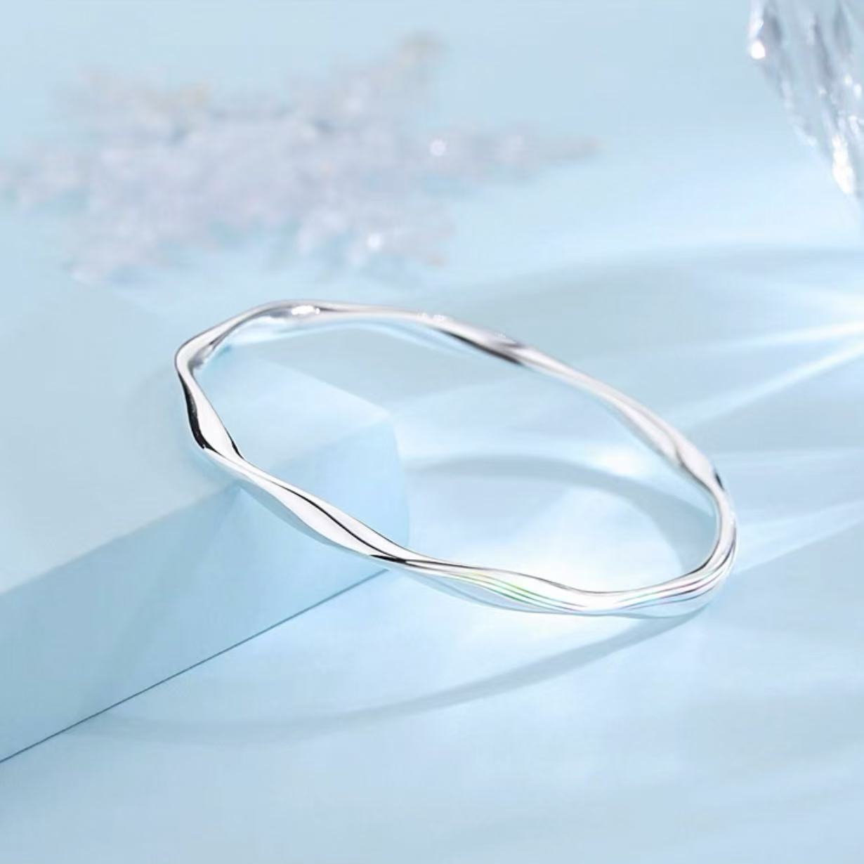 足银手镯 莫比乌斯环手镯时尚高级A0088