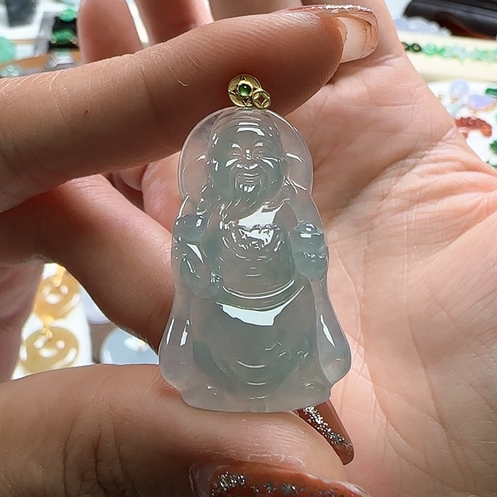 翡翠颈饰未镶嵌?****兽冰晴财神