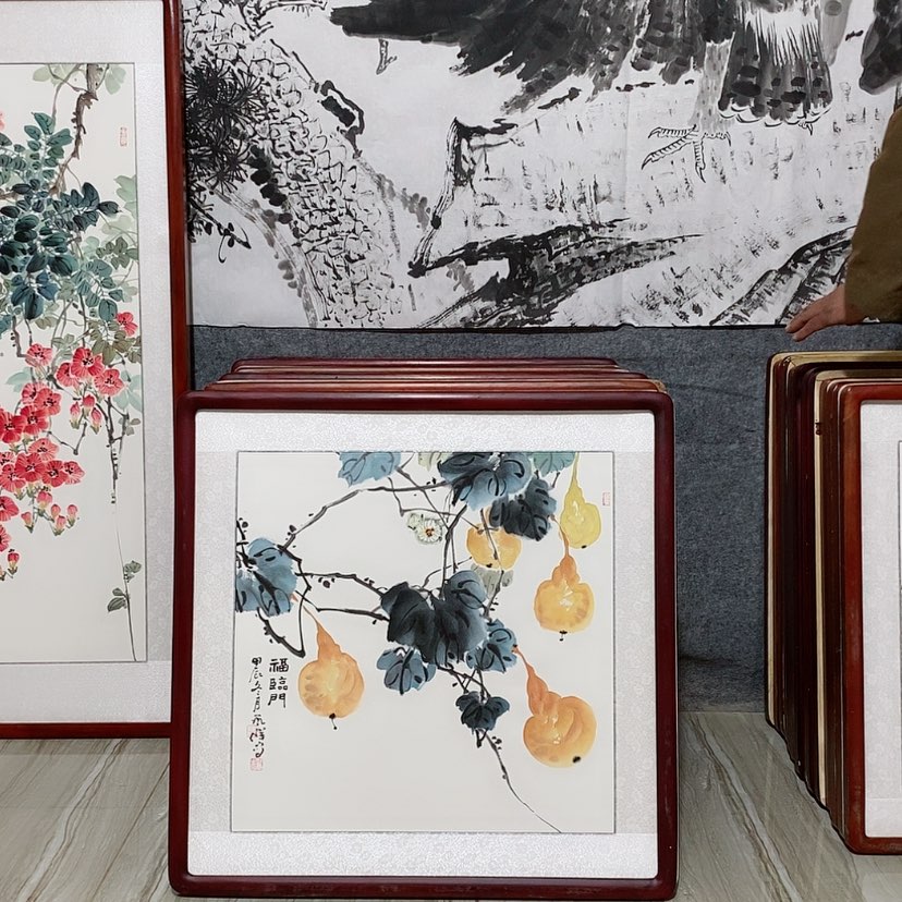 【闪购商品】国画书画作品带框65.×65厘米