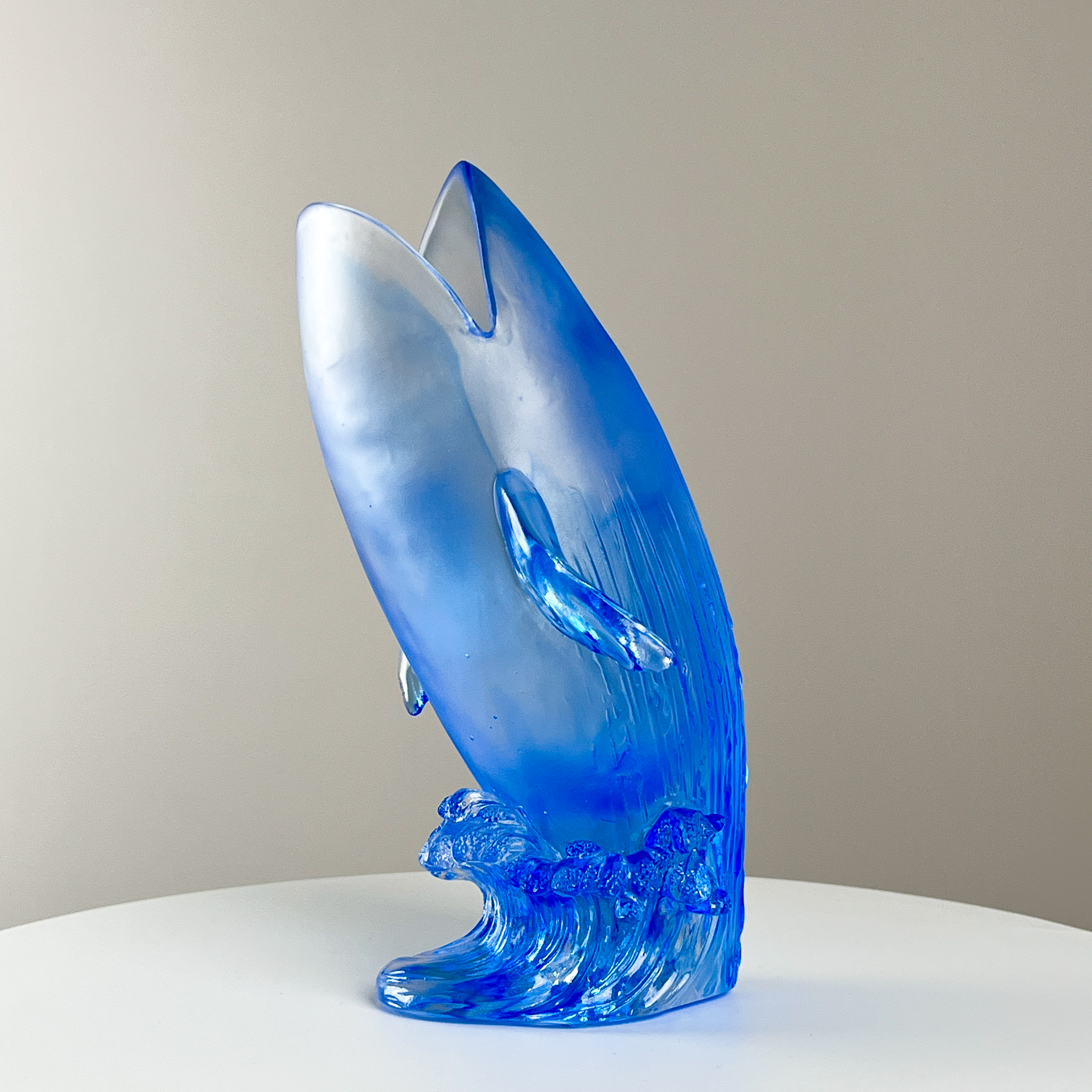 巴比特美学【鲸鱼花器】新中式意式极简轻奢纯手工水晶琉璃艺术摆件