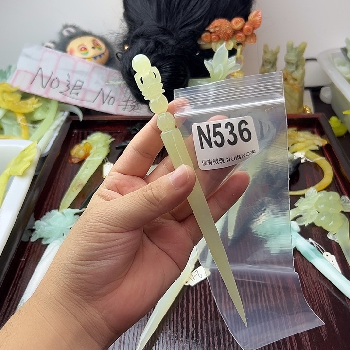 合金蛇纹石玉发饰无*?