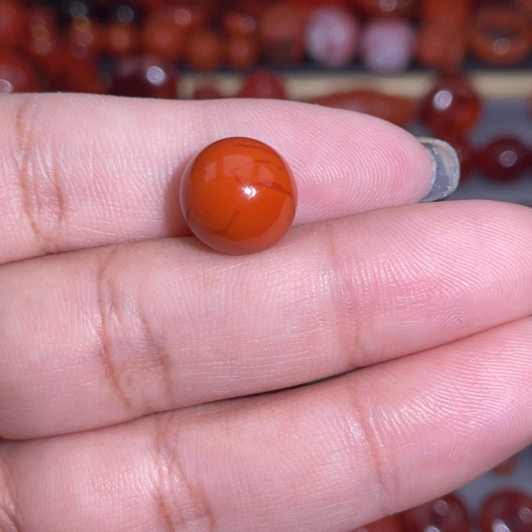 南红玛瑙未镶嵌瓦西圆珠卡11.7