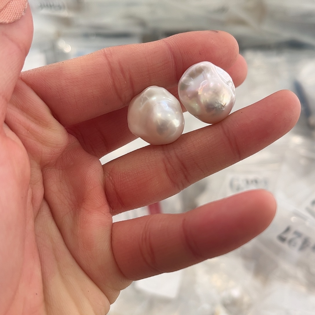 淡水珍珠耳饰银S925镶嵌