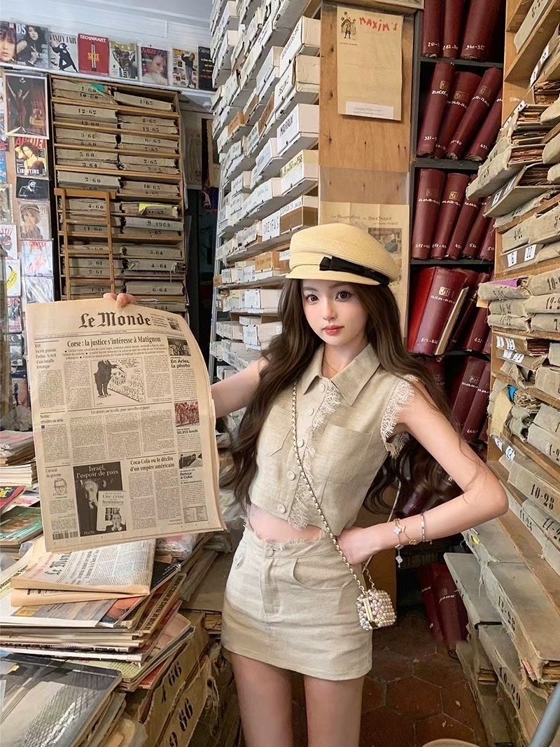 孤品）纯欲辣妹上衣 气质修身夏日款碎花外穿小众显瘦时尚巴胺系列