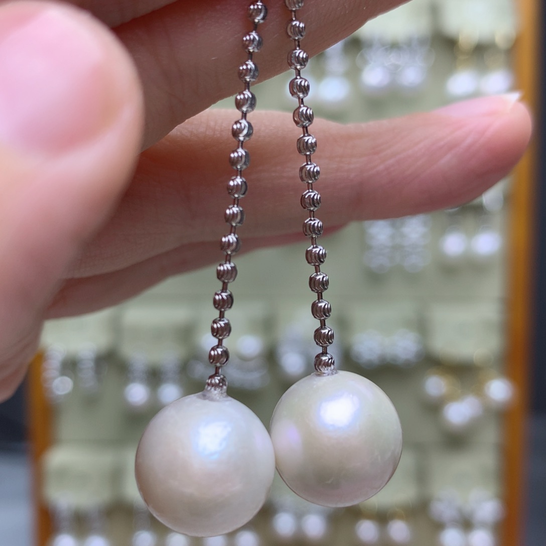 银S925镶嵌耳饰淡水珍珠6