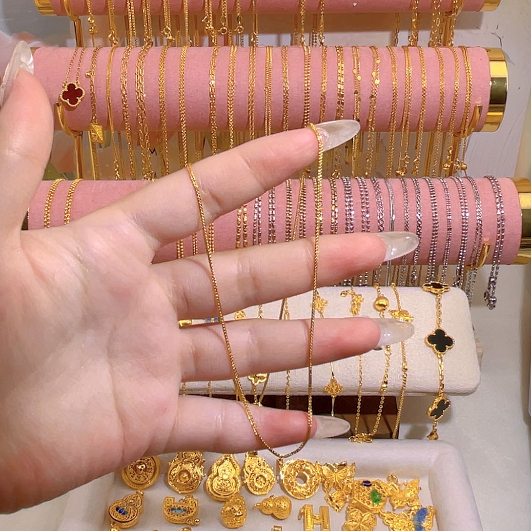 竹***青桃肖邦链45cm固定的