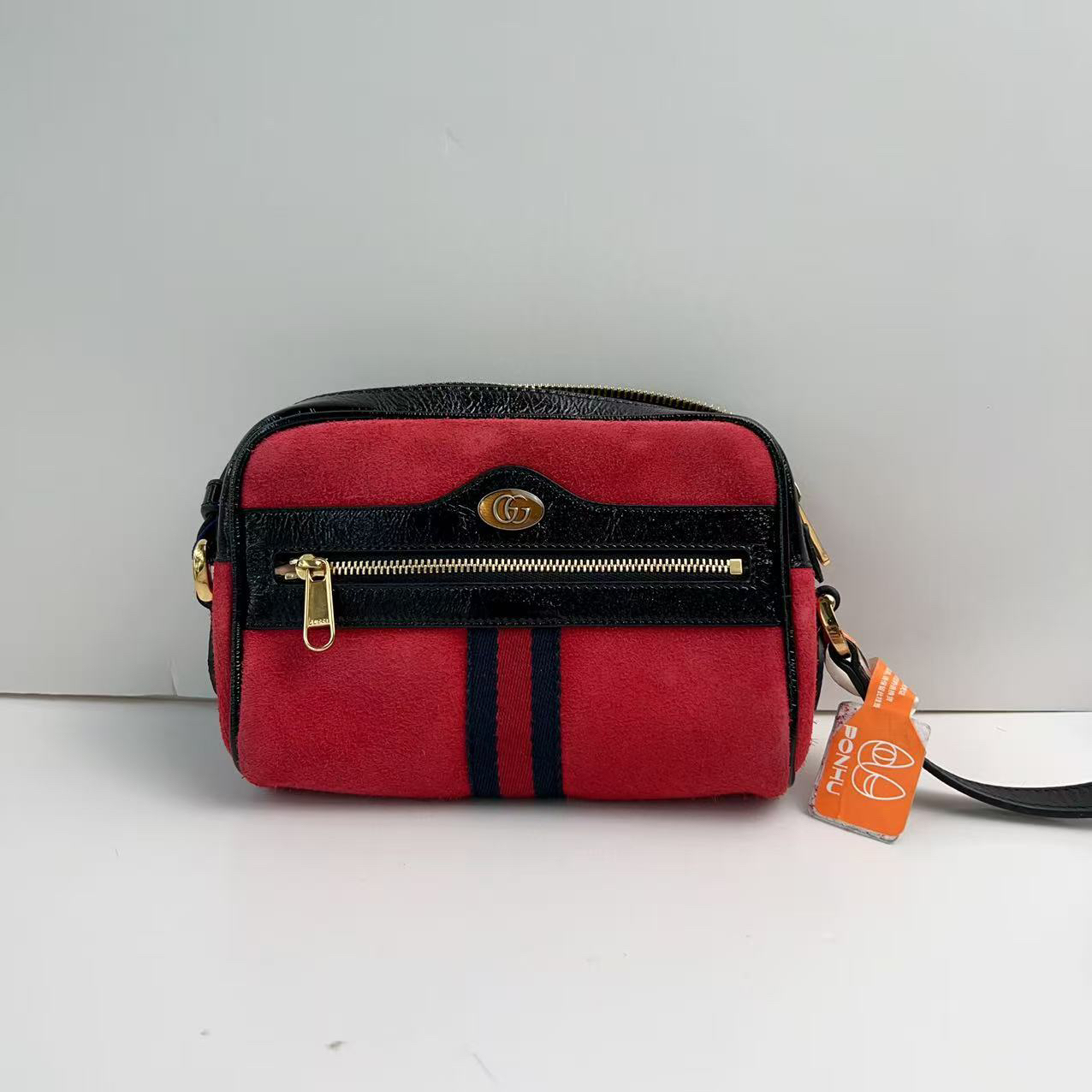 95新 GUCCI/古驰 古驰红色小相机斜挎包