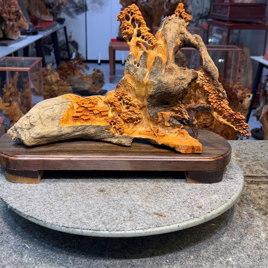 柏木（崖柏）崖柏根雕世外桃源6555