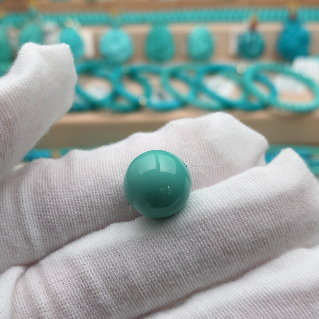 绿松石未镶嵌珠宝奇石12.8mm