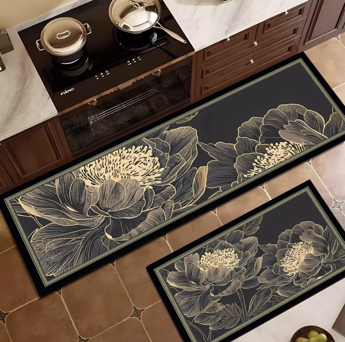 Z145-【40*60+40*120cm】硅藻泥厨房地垫吸水吸油速干耐脏长条垫子