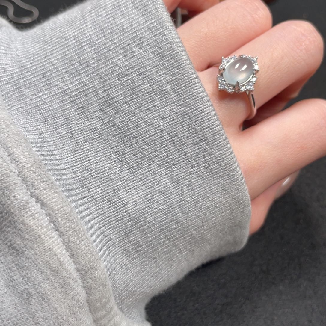 翡翠戒指银S925镶嵌e****w7369