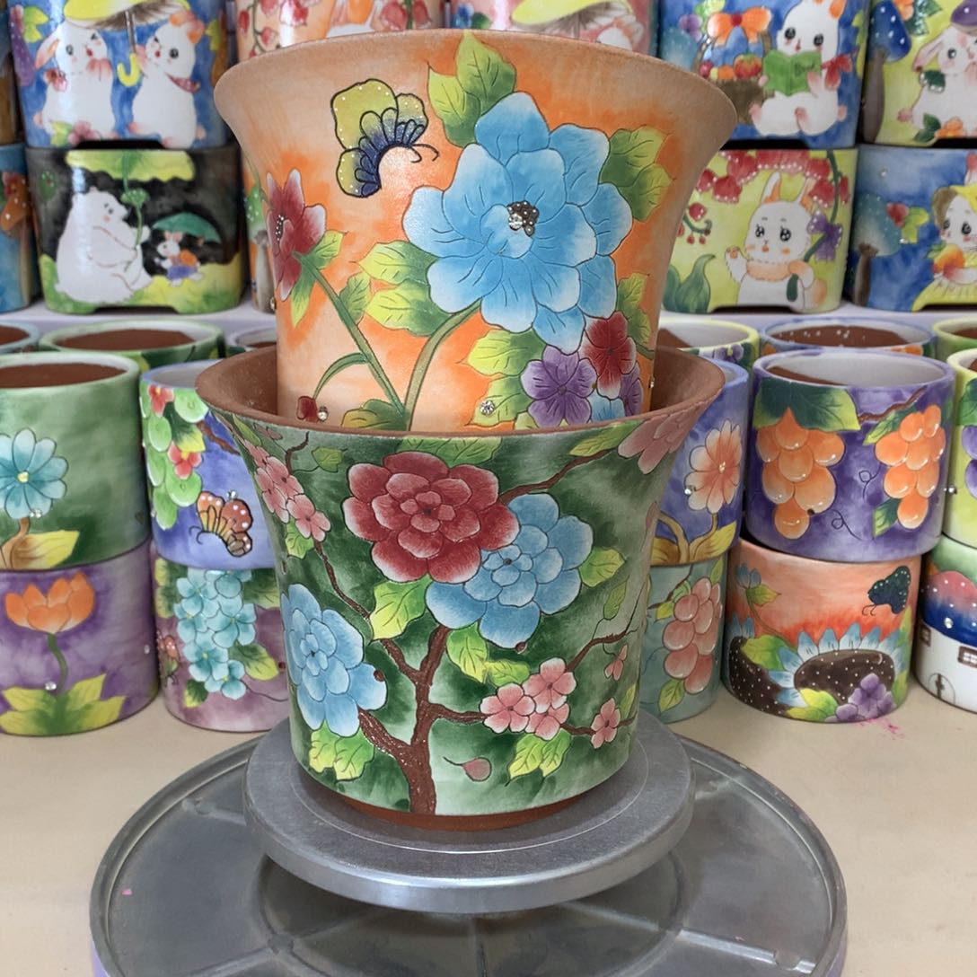 福利花盆，手绘花盆