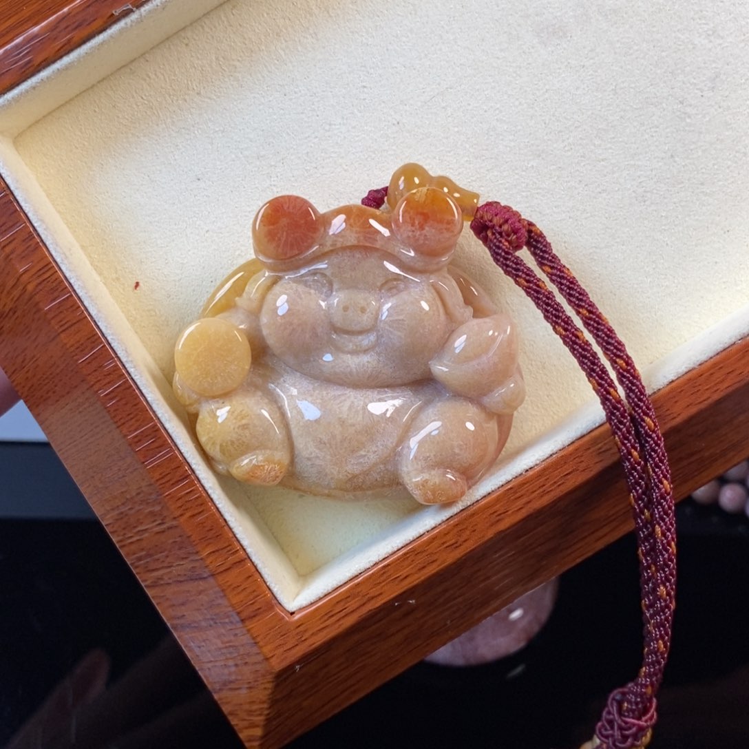 硅化珊瑚（珊瑚玉）未镶嵌颈饰大漏99