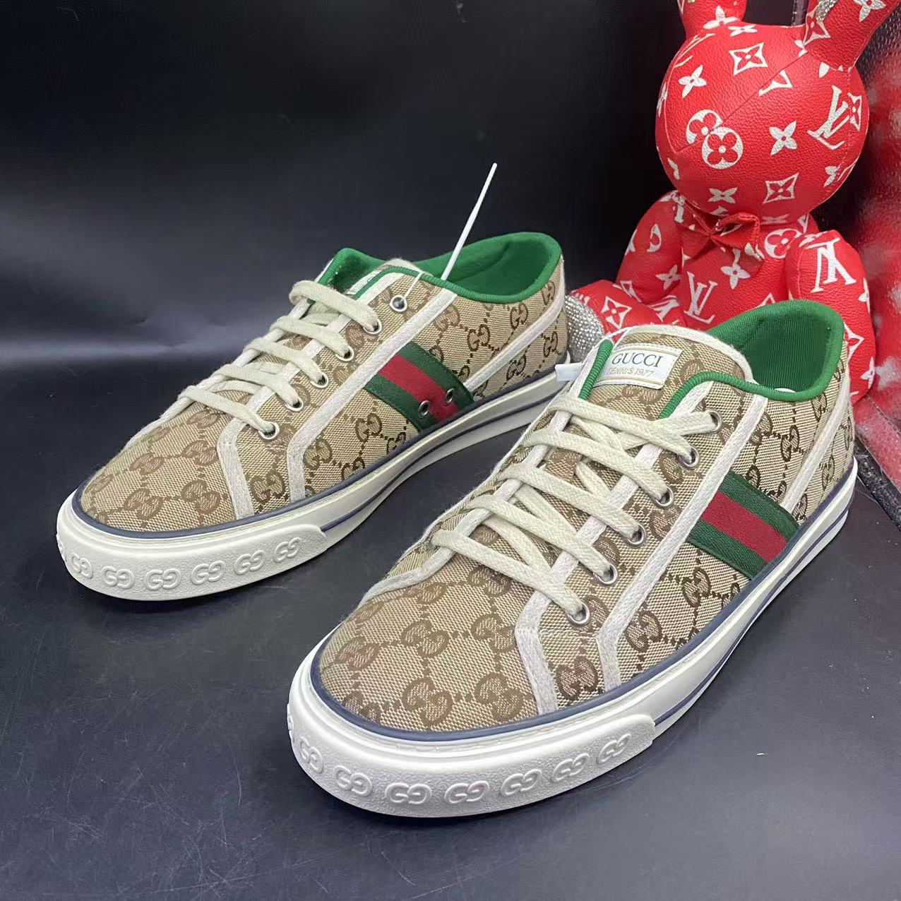 95新 GUCCI/古驰 【聚星优选】男舒适休闲棕色老花1977板鞋多码数