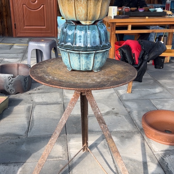 生***虎花盆紫砂高温釉23公分