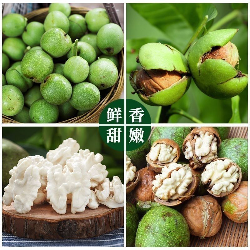 2025年新鲜核桃青皮湿嫩生核桃现摘绿皮薄皮核桃仁孕妇专用核桃