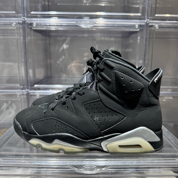 95新  43码 无盒 AJ6 "metallic silver" 简约舒适 篮球鞋 黑银