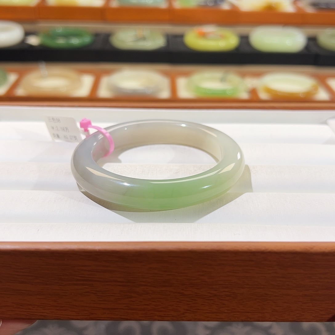 和田玉手镯未镶嵌  【三色紫翠】