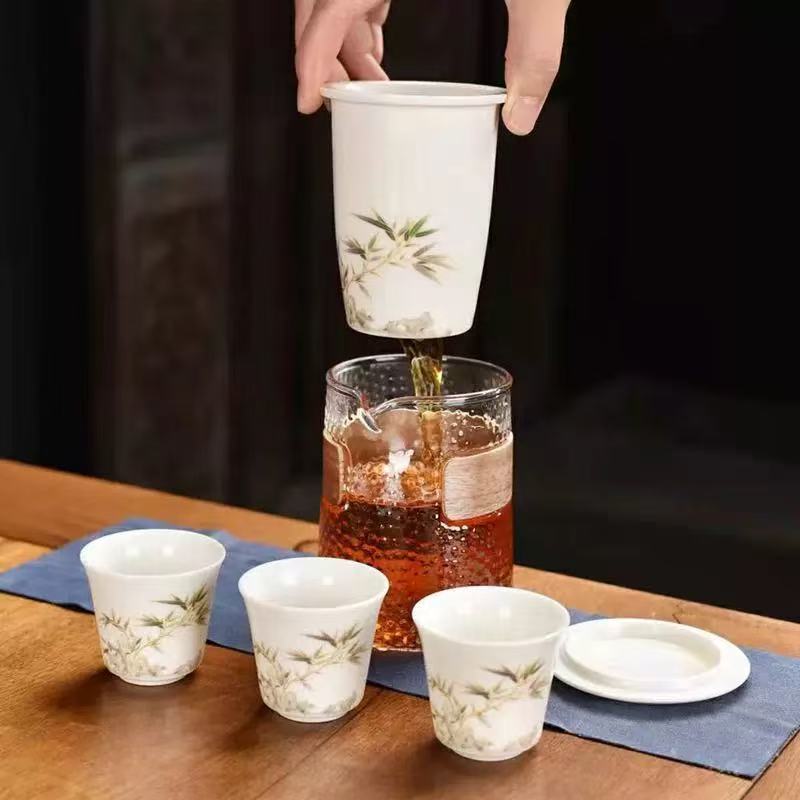 竹子快客 一壶三杯户外便携式家用旅行茶具110