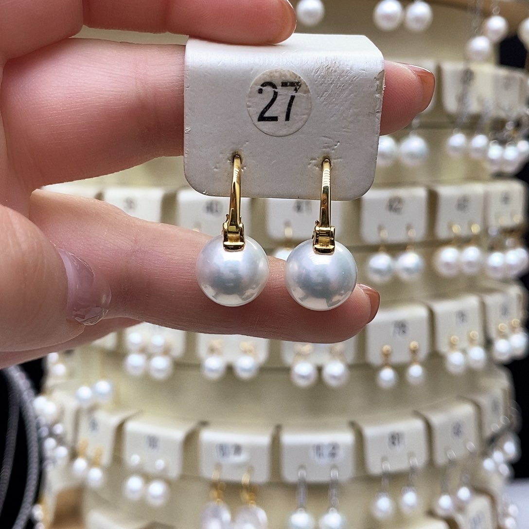 银S925镶嵌淡水珍珠耳饰接近13