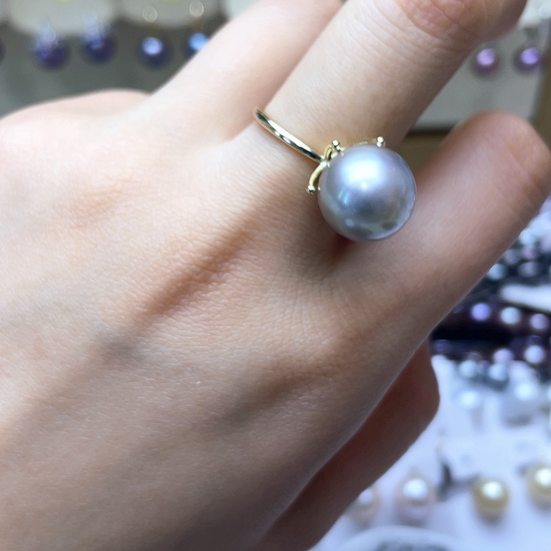海水珍珠戒指银S925镶嵌