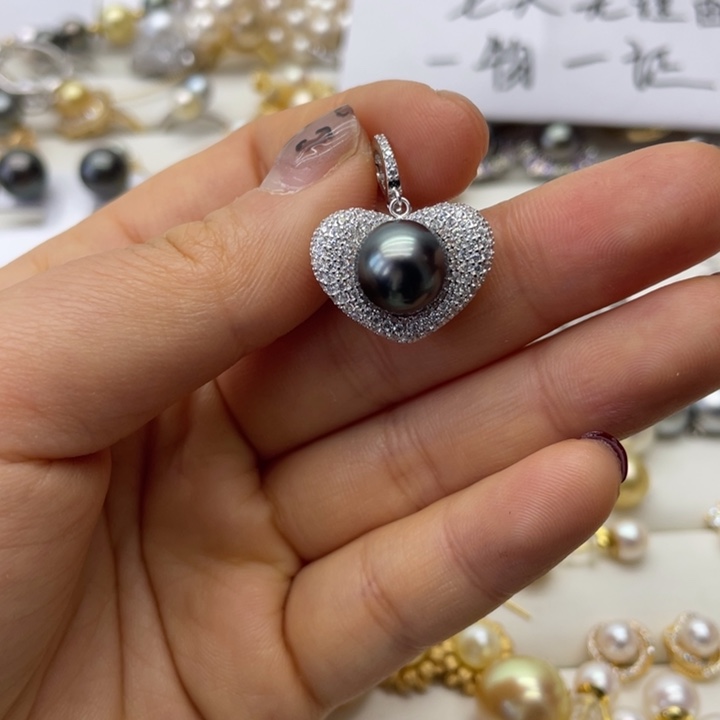 海水珍珠吊坠(不含链)银S925镶嵌
