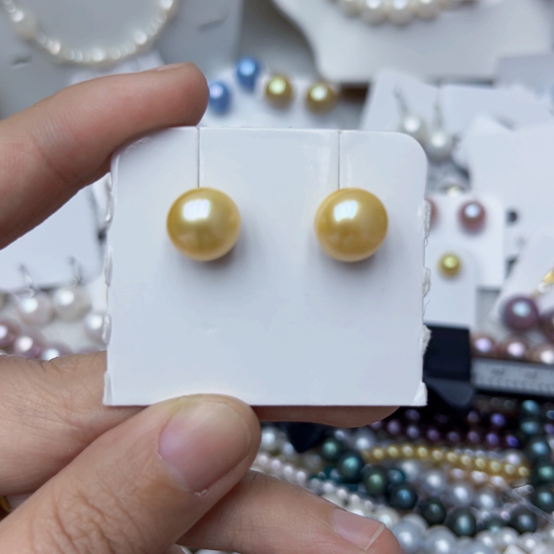 淡水珍珠耳饰银S925镶嵌