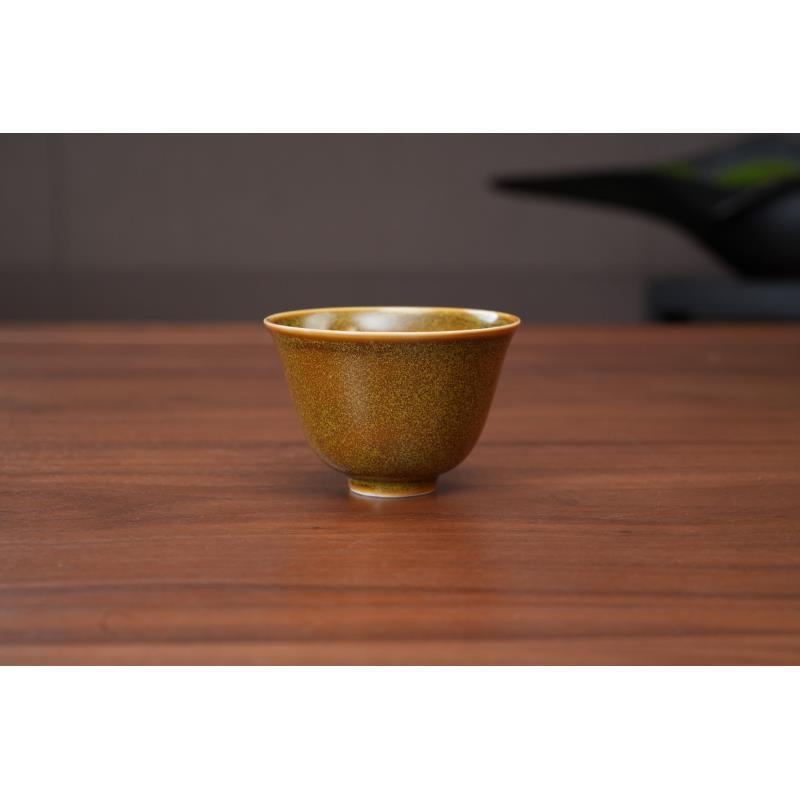 景德镇五花马星辰杯黄色品茗杯茶杯（茶叶茉）陶瓷主人杯家用复古